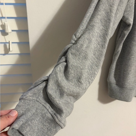 Stella & Dot Gray Sweater W Embellishments French Terry Cloth Ruched Sleeves XL - Picture 9 of 12